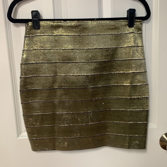 Vintage Gold Bandage Mini‎ Skirt - Picture 2 of 3